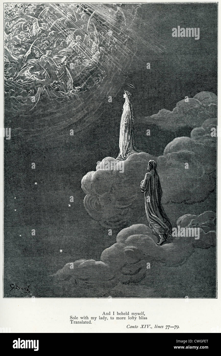 Illustrazione di Gustave Dore dalla visione del purgatorio e del Paradiso di Dante Alighieri Foto Stock