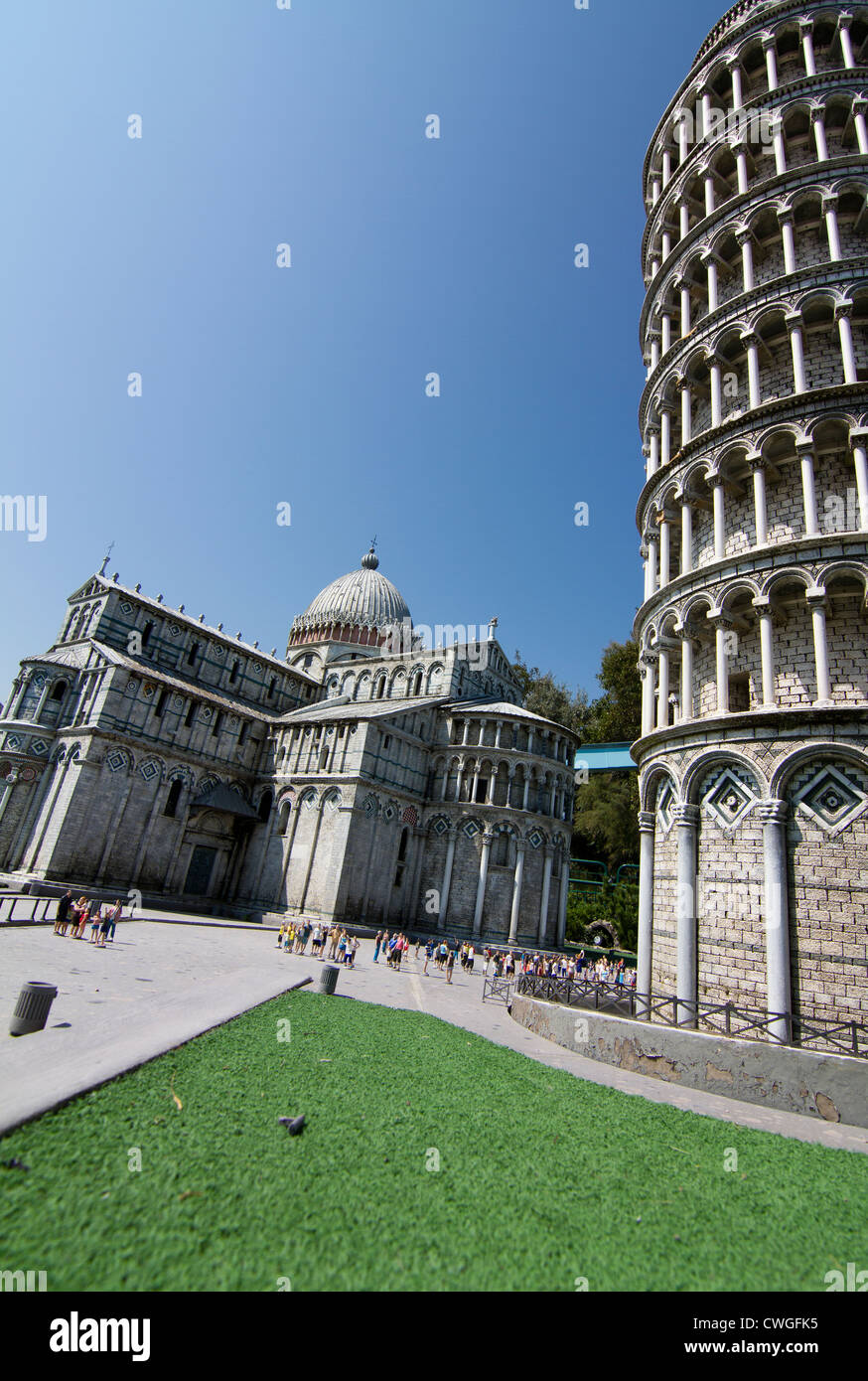 Modello di Pisa nel loro italiano park italia in miniatura vicino a Rimini Foto Stock