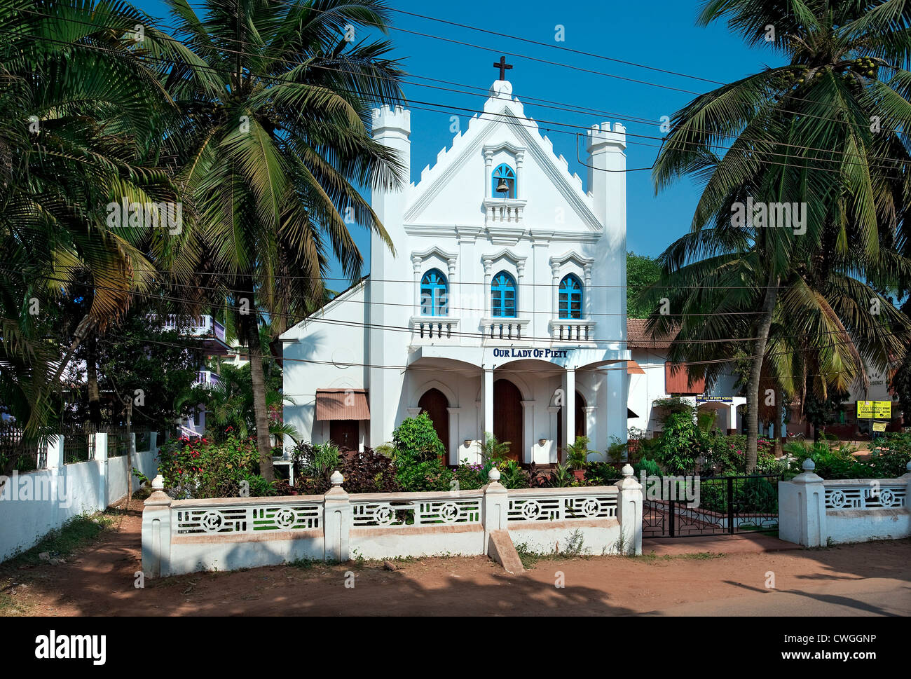 La Madonna della Pietà Chiesa, Baga, Goa, India Foto Stock