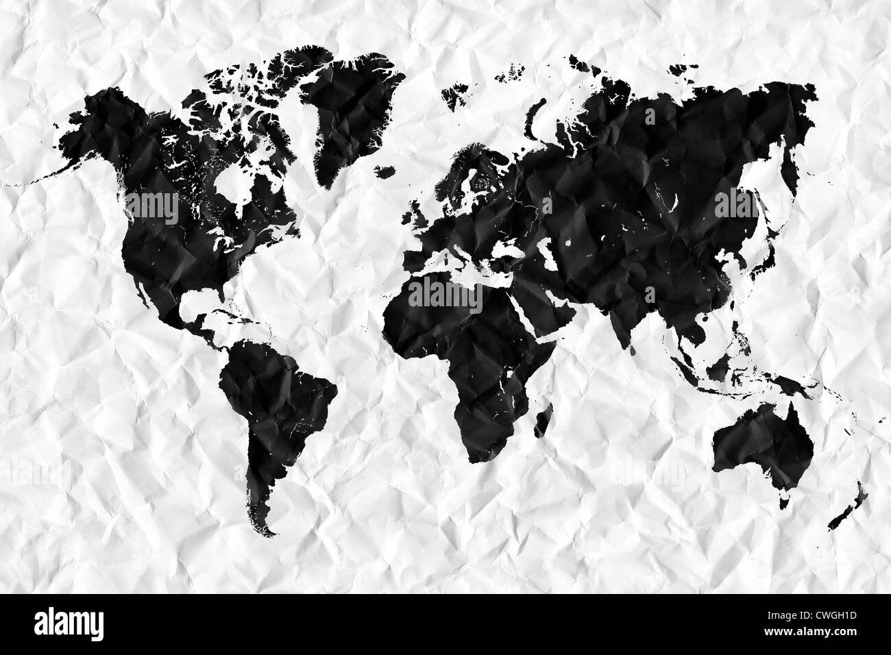 Mappa di parola su carta sgualcita Foto Stock