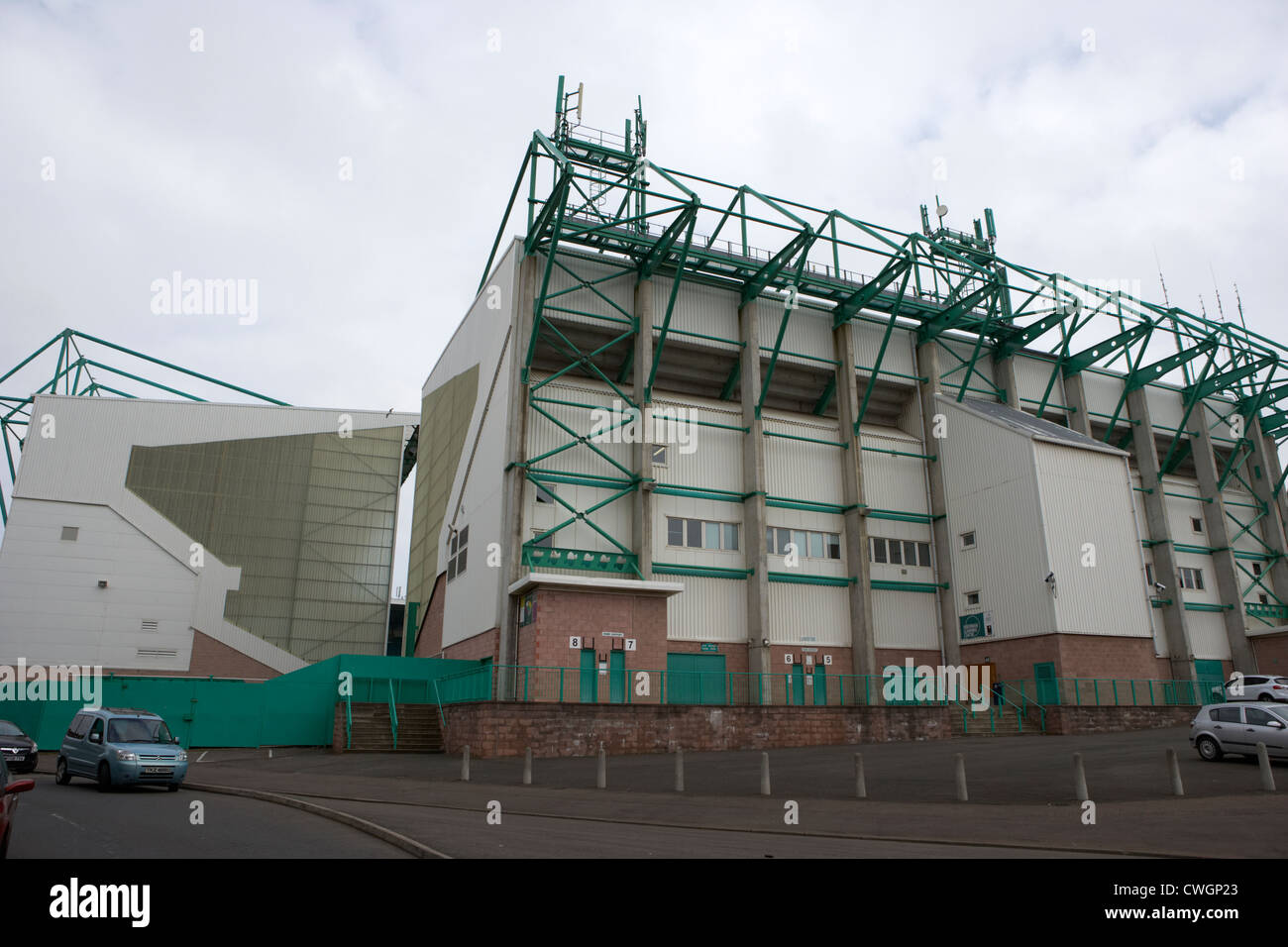Easter Road Stadium di calcio hibernian football club di Edimburgo, Scozia, UK, Regno Unito Foto Stock