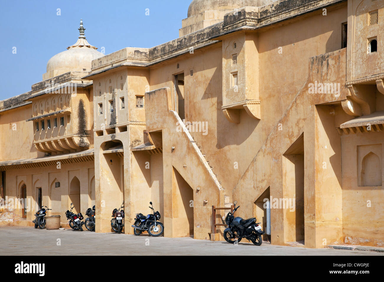 Forte Amer / Ambra Fort, palazzo in pietra arenaria rossa a Amer vicino a Jaipur, Rajasthan, India Foto Stock