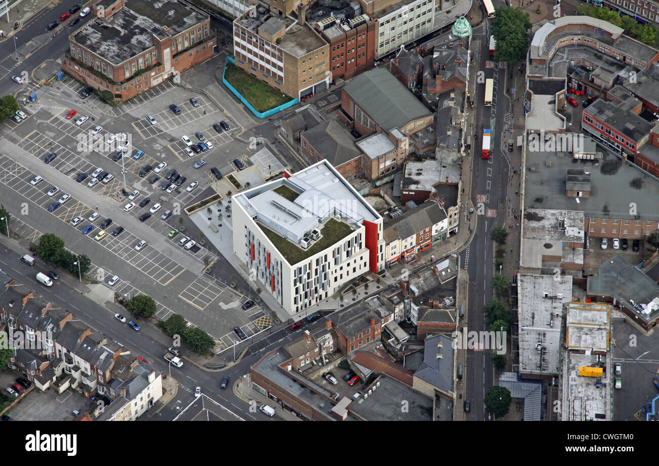 Vista aerea della storia Street la pratica medica, Wilberforce centro salute, Hull, East Yorkshire Foto Stock