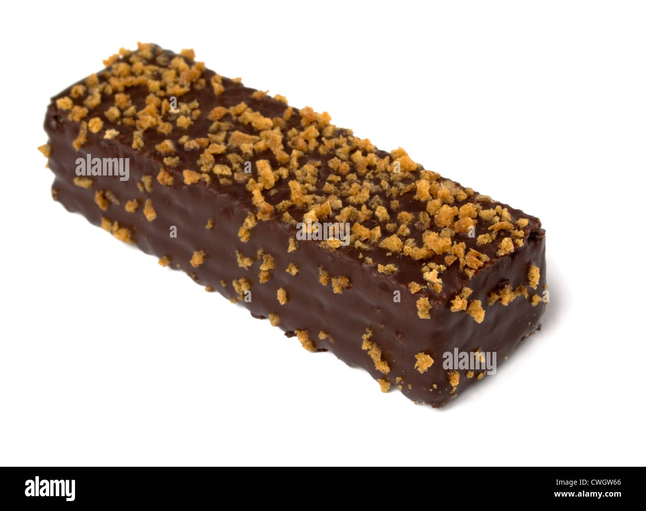 Mini torta al cioccolato bar isolato su bianco Foto Stock