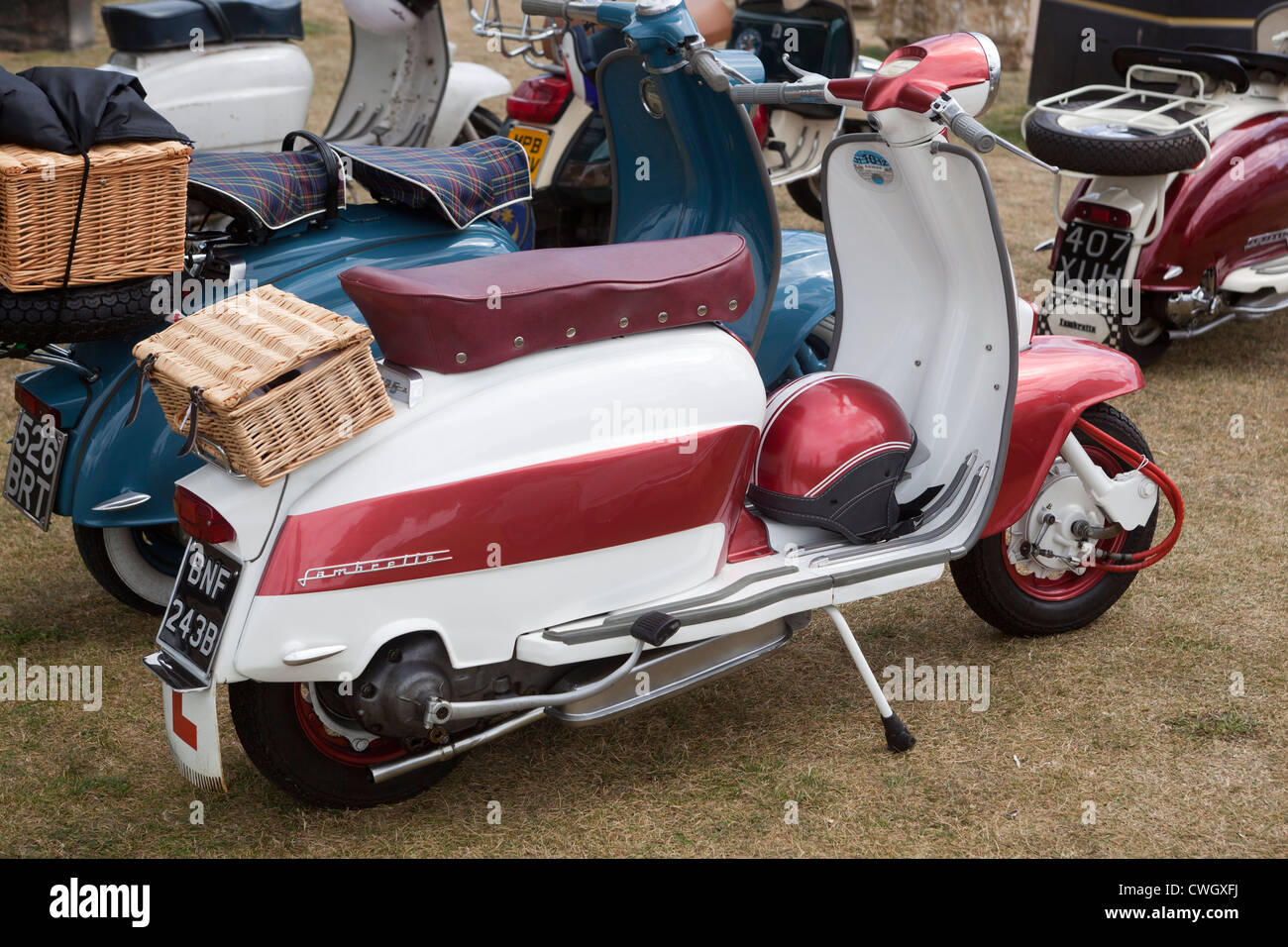 Classic Lambretta presso l'International Scooter Rally Isola di Wight Foto Stock