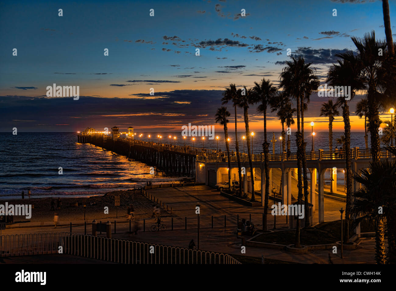 Tramonto a Oceanside Pier Foto Stock