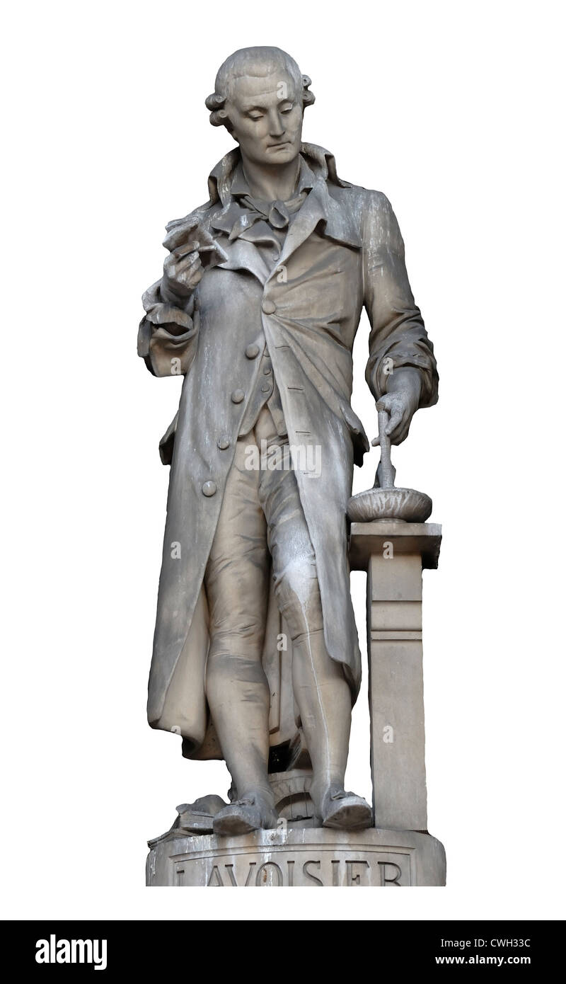 Parigi, Francia. Hotel de Ville - facciata (19thC) Statua: Antoine Lavoisier (chimico francese: 1743-94) Foto Stock