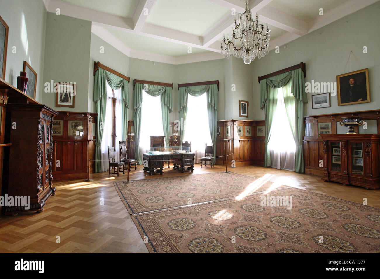 Livadia, una sala del Palazzo Bianco, sito della Conferenza di Yalta Foto Stock