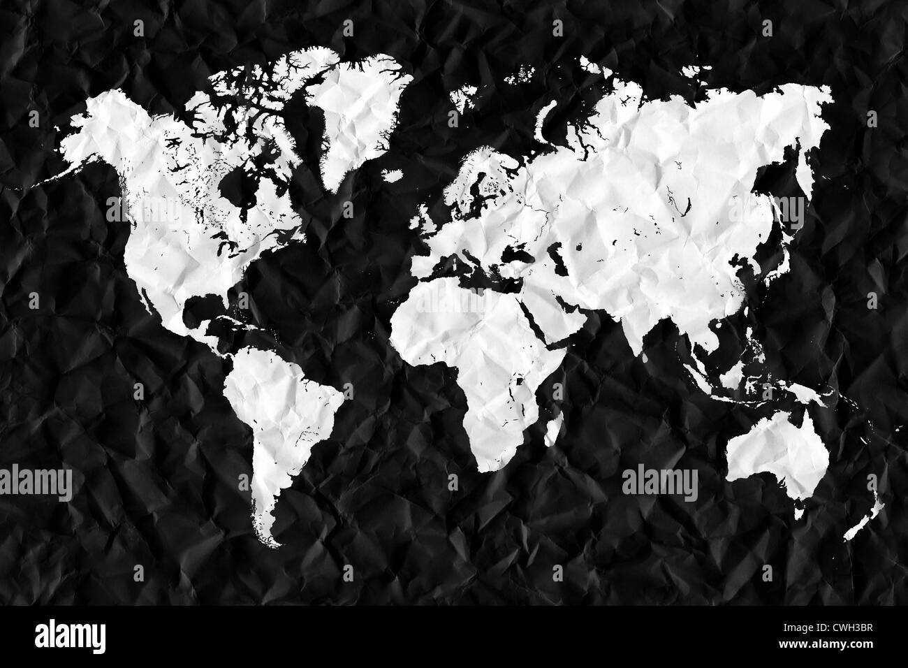 Mappa di parola su carta sgualcita Foto Stock