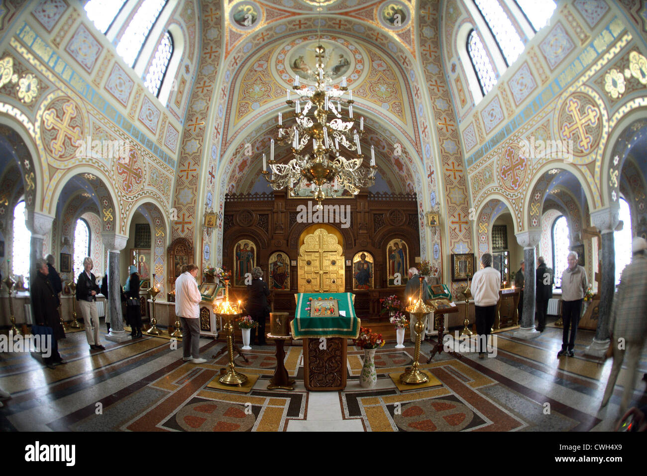 Foros, interno della Chiesa della Resurrezione Foto Stock