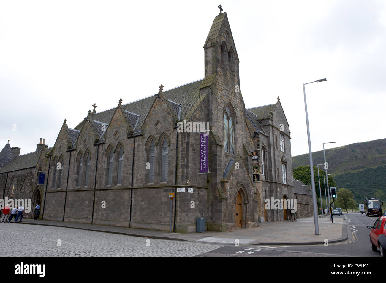 Ex holyrood libera chiesa ora il Queens gallery palazzo di Holyroodhouse Edimburgo, Scozia, Regno Unito Foto Stock