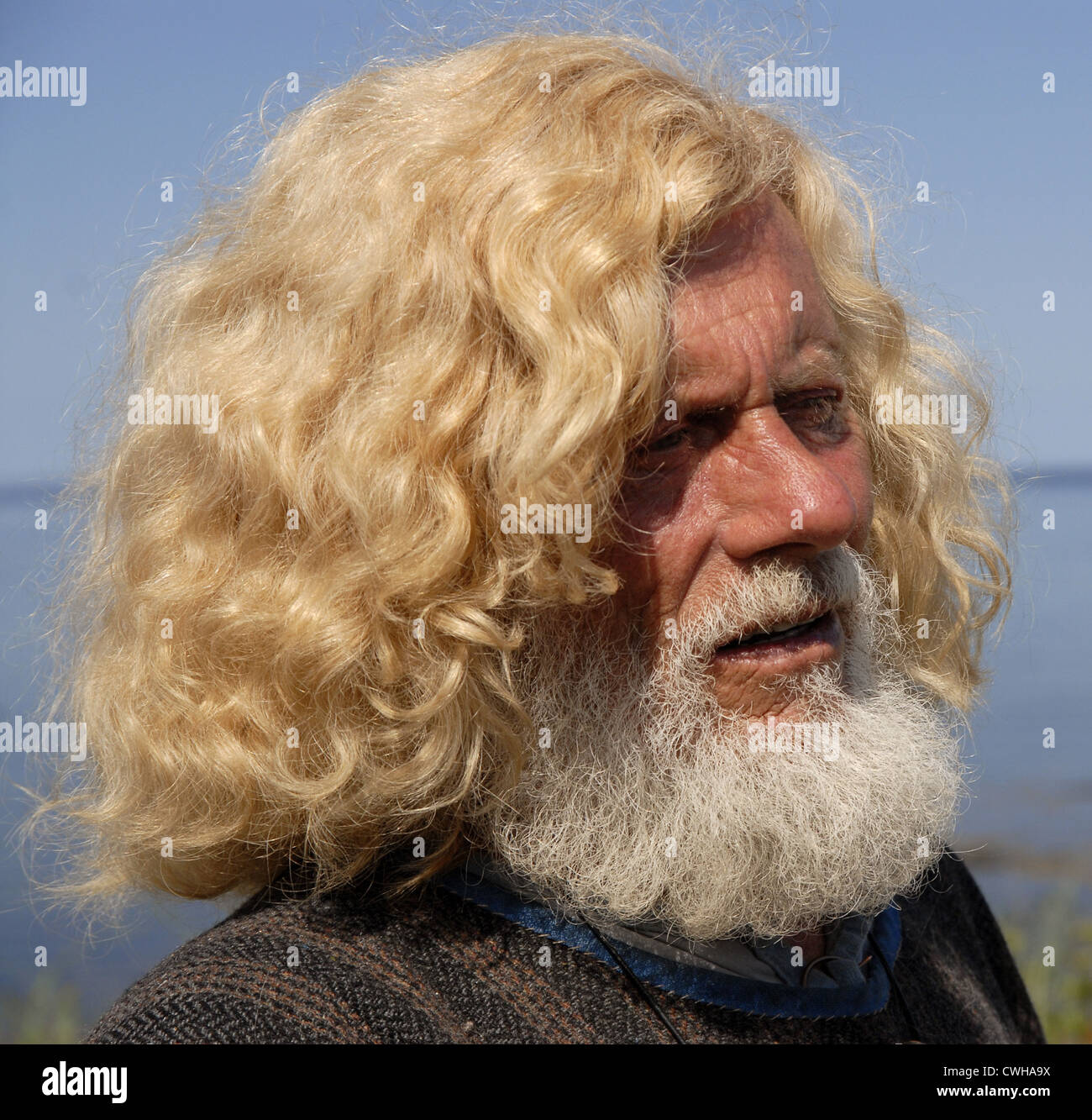 Uomo vestito in costume vichingo a Norstead Viking Village, Terranova Foto  stock - Alamy