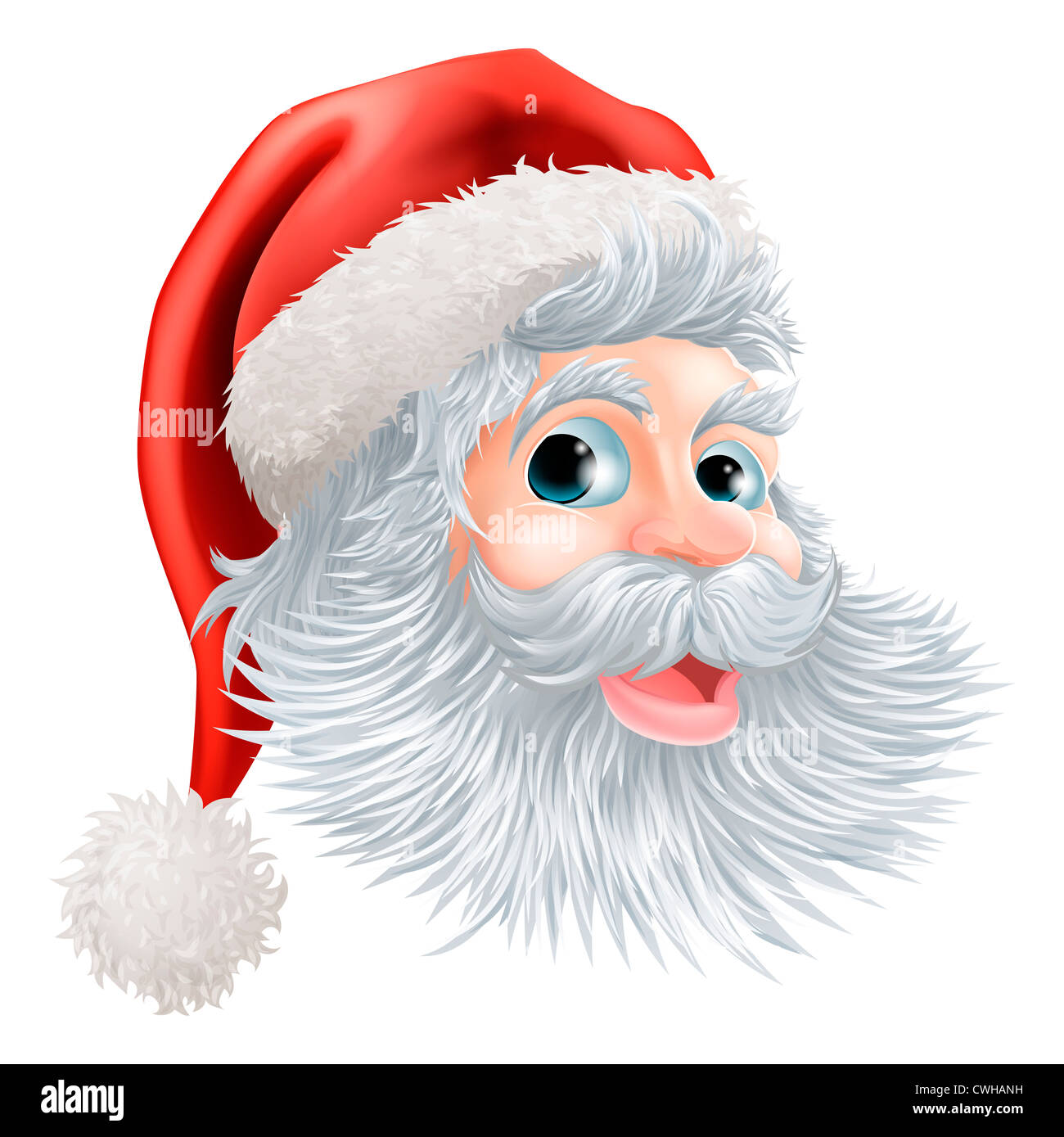 Illustrazione di un felice Natale cartoon Santa faccia Foto Stock