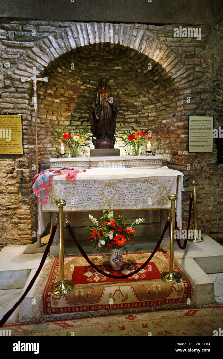 Efeso, altare nella casa della Vergine Maria Foto Stock