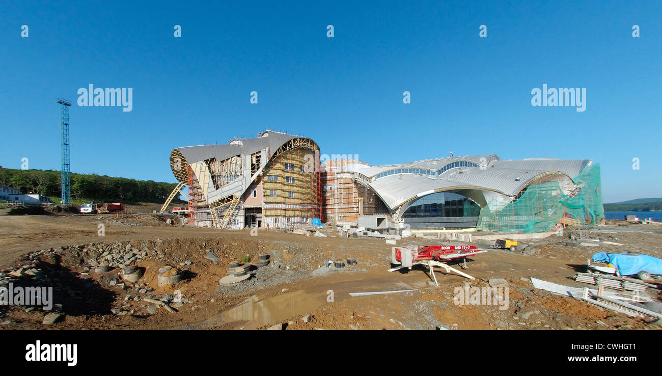 La costruzione dei più grandi Oceanarium in CIS. Vladivostok, Russky Island, Estremo Oriente, Primorsky Krai, Federazione russa Foto Stock