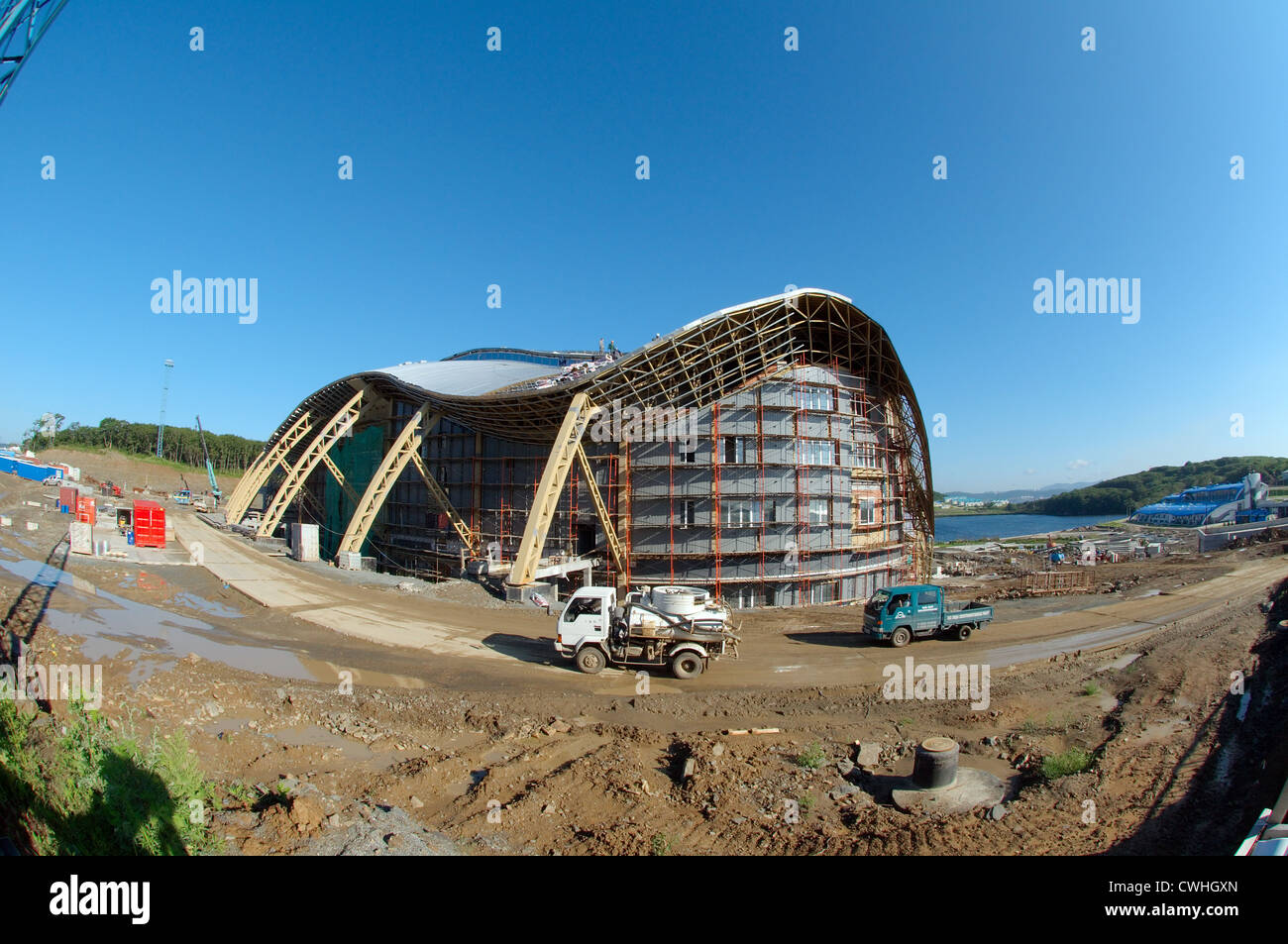 La costruzione dei più grandi Oceanarium in CIS. Vladivostok, Russky Island, Estremo Oriente, Primorsky Krai, Federazione russa Foto Stock