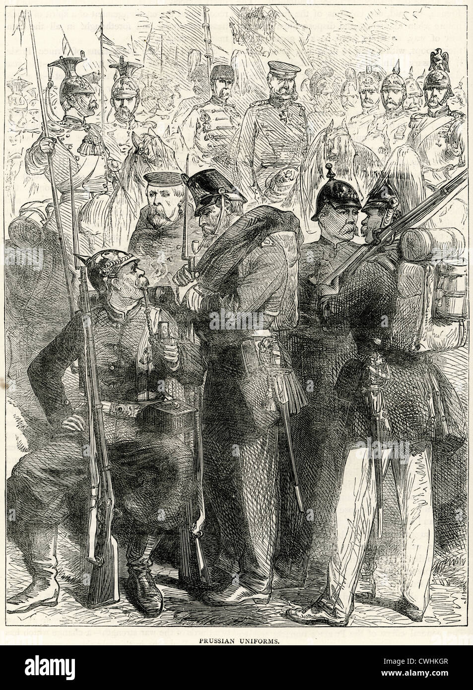 Uniformi dell'esercito prussiano dal periodo del Franco Prussiana di guerra Foto Stock