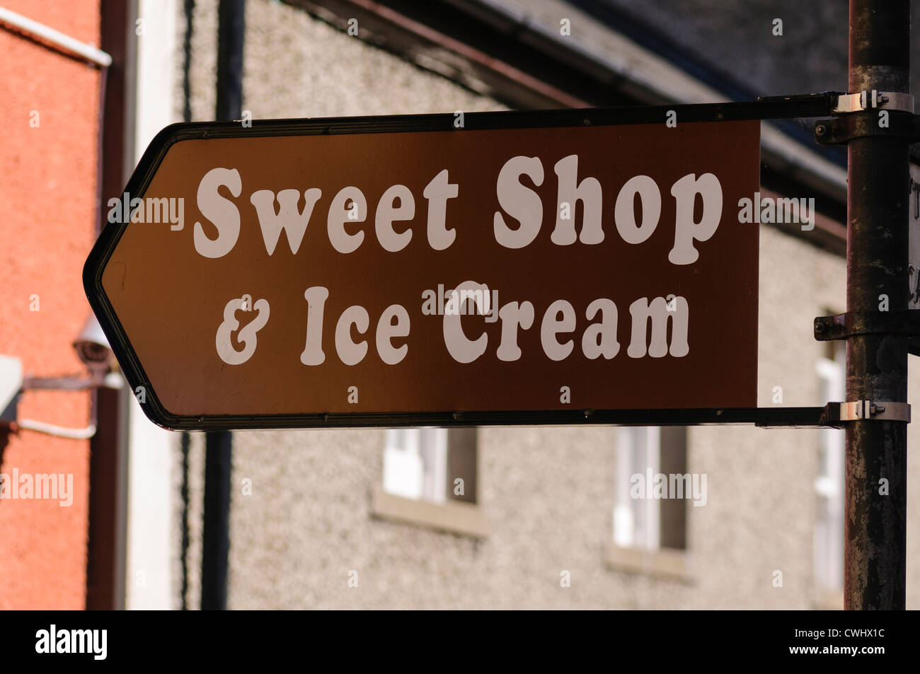 Segno per dolci e gelati shop Foto Stock