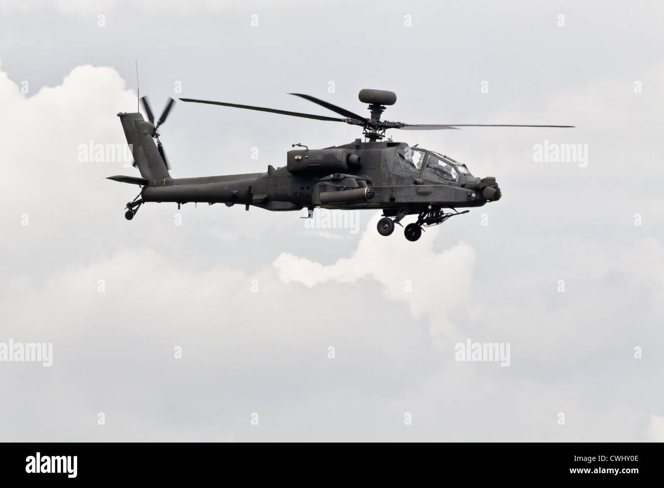Boeing AH64 Apache Longbow del Regno Unito l'esercito del corpo di aria Foto Stock