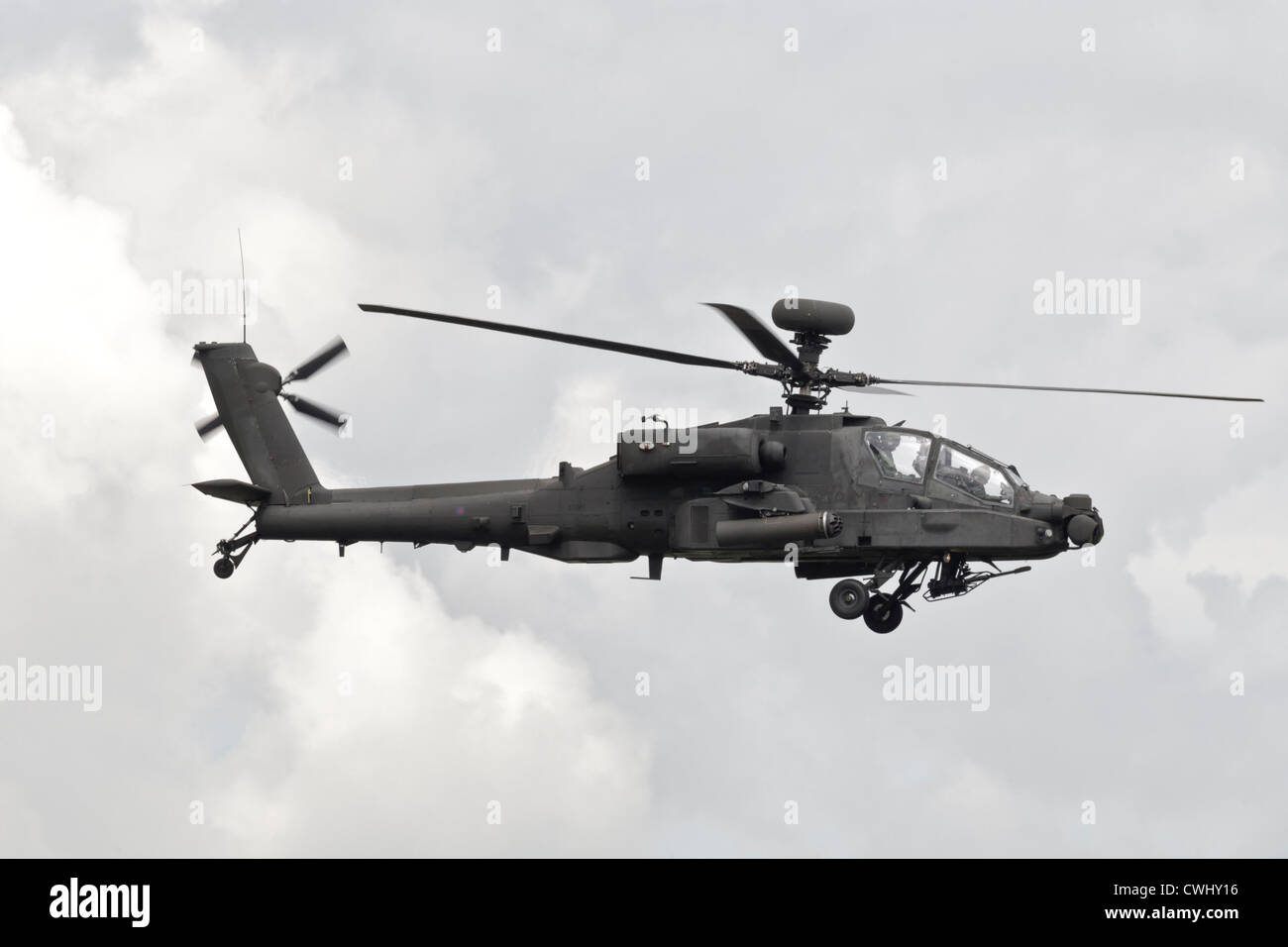 Boeing AH64 Apache Longbow del Regno Unito l'esercito del corpo di aria Foto Stock