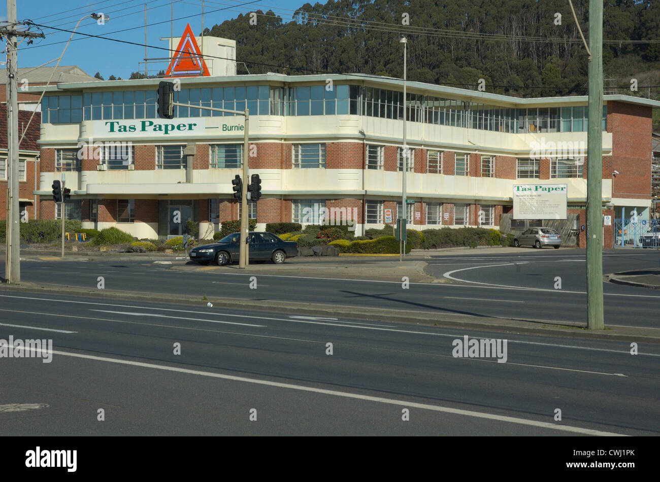 La polpa e la cartiera in Burnie, Tasmania Foto Stock