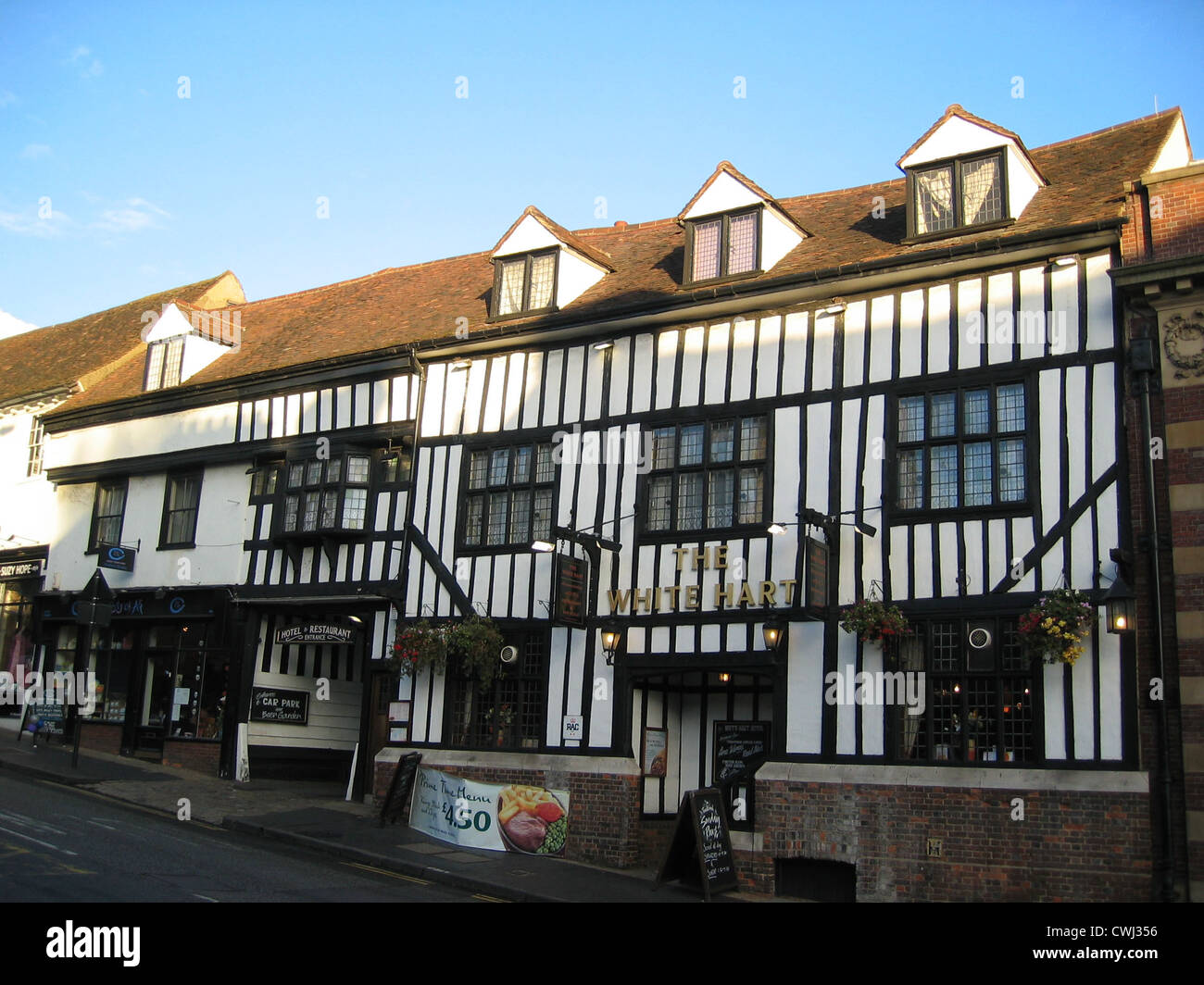 Il White Hart, Hollywell Hill, St Albans, Hertfordshire, Inghilterra, Regno Unito Foto Stock