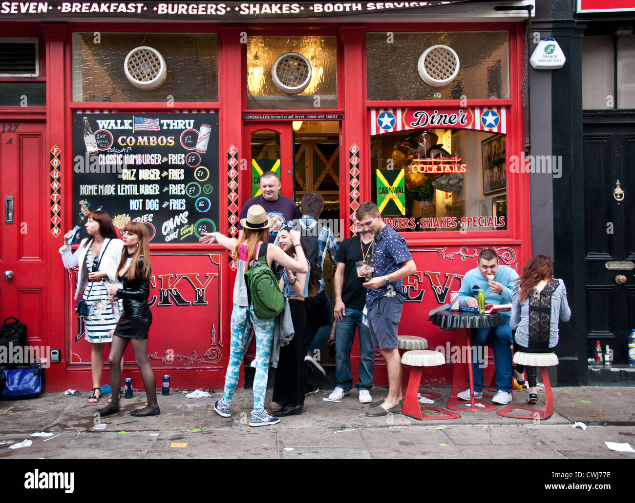 American style hamburger e frullato bar di Londra diner burger bar ristorante hamburger tradizionali Foto Stock