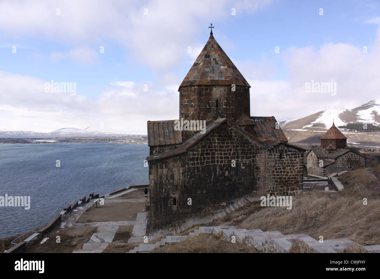 Armenia. Sevan. Le chiese di San Arakelots e Astvatsatsin. Foto Stock