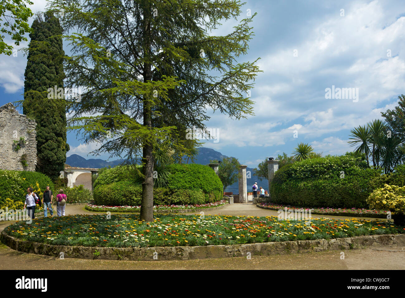 Villa Giardini Rufolo a Ravello, Amalfi Coast, Riviera napoletana e della baia di Napoli, Campania, Italia, Europa Foto Stock