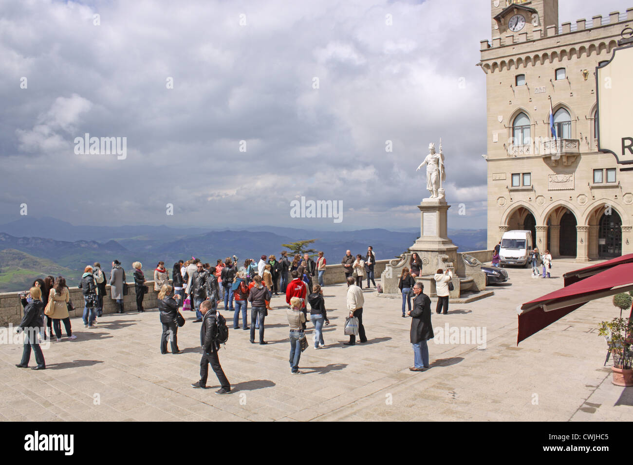 La Repubblica di San Marino. Piazza della Libertà Foto Stock