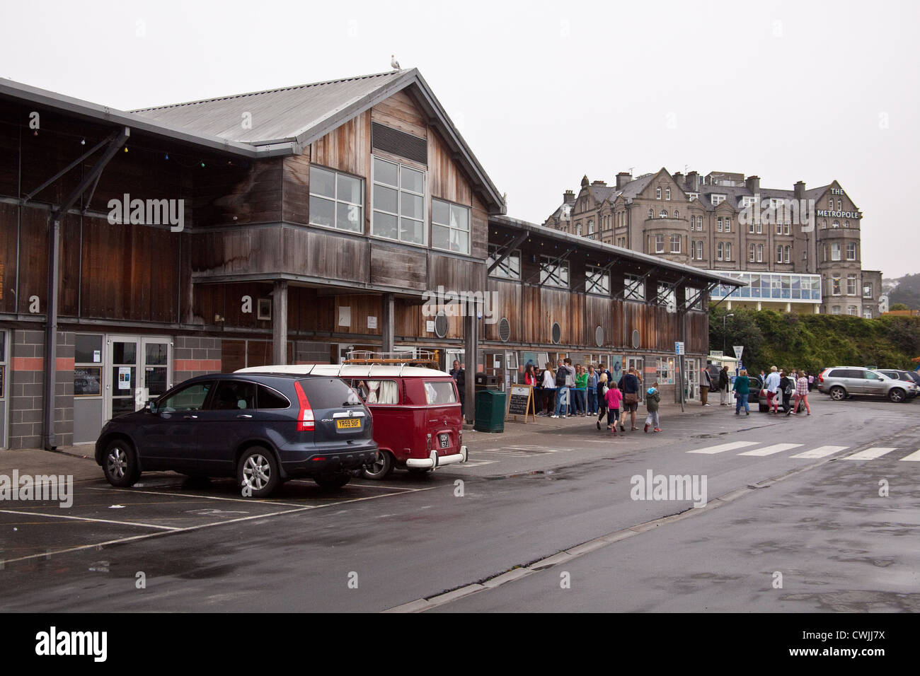 Rick Steins pesce e chip shop, Padstow, Cornwall, Inghilterra. Regno Unito. Foto Stock