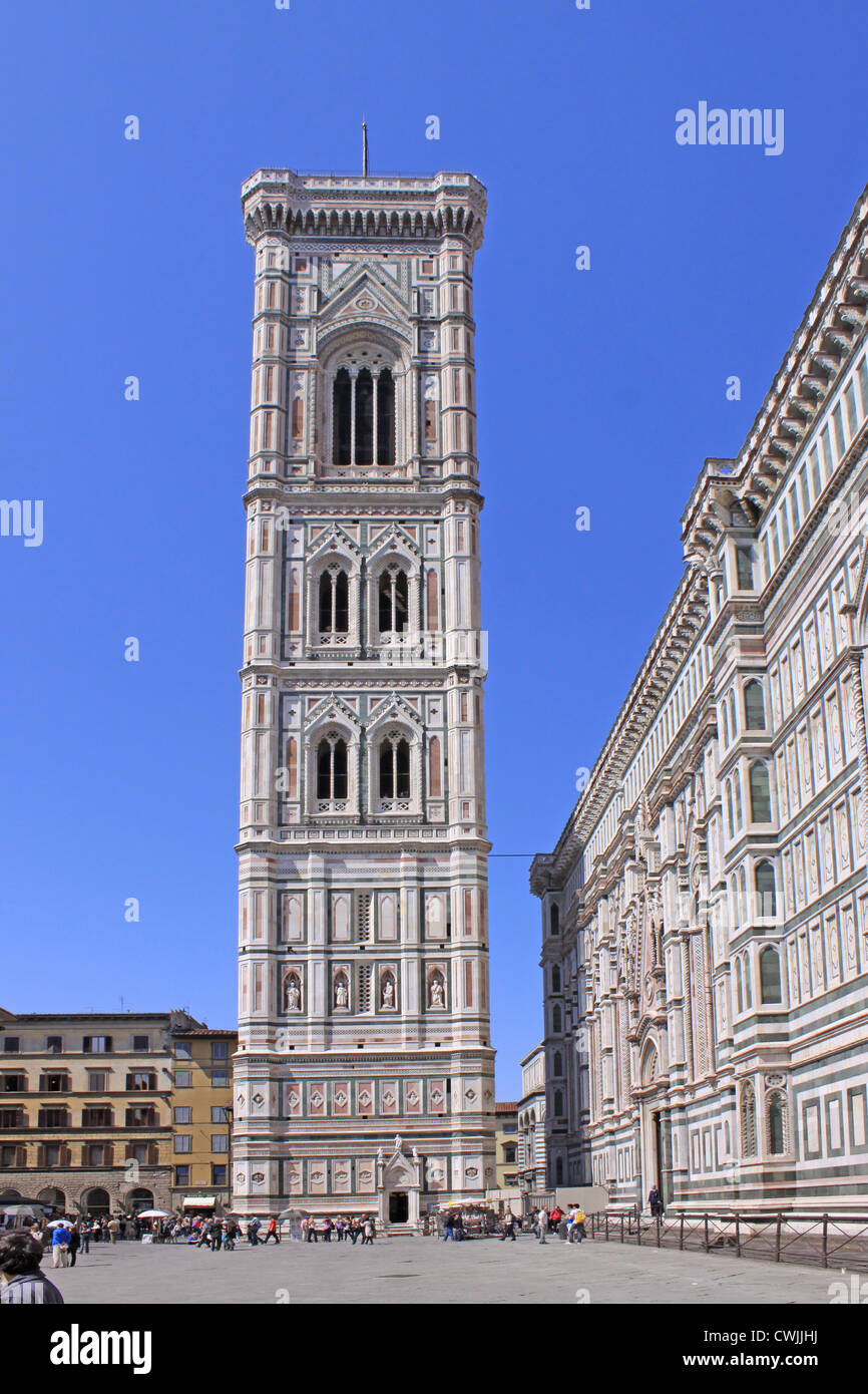 Il Duomo di Firenze. Torre campanaria Basilica di Santa Maria del Fiore Foto Stock