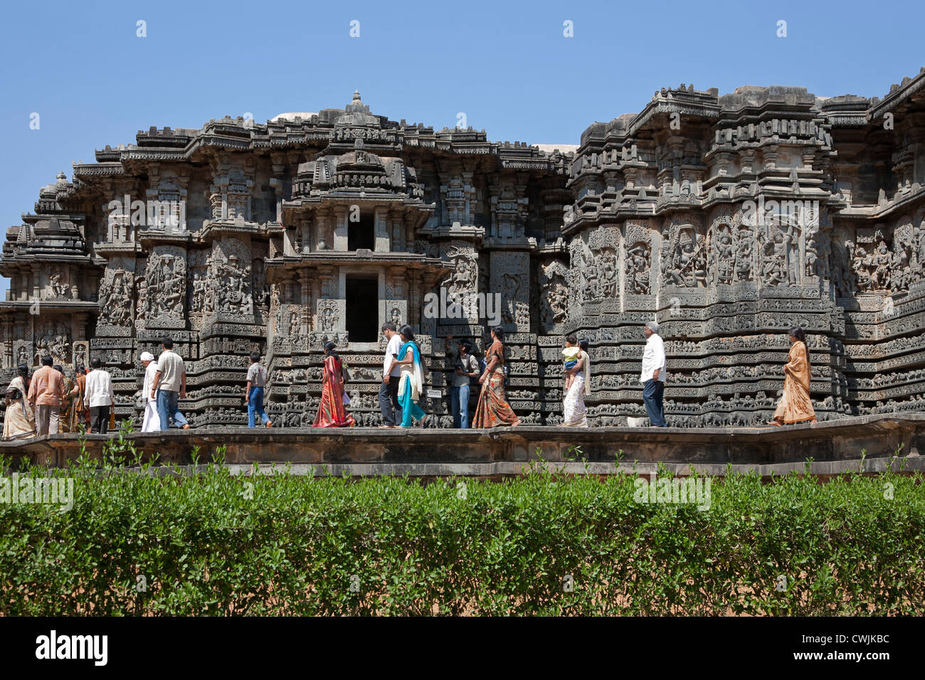 Tempio Hoysaleswara. Halebidu. Il Karnataka. India Foto Stock