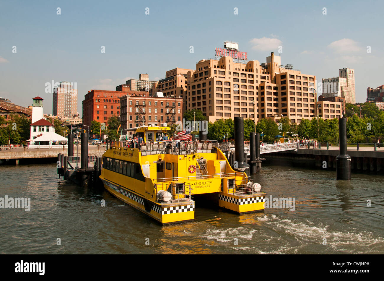 Fulton Ferry landing Ponte di Brooklyn East River New York City Stati Uniti Foto Stock