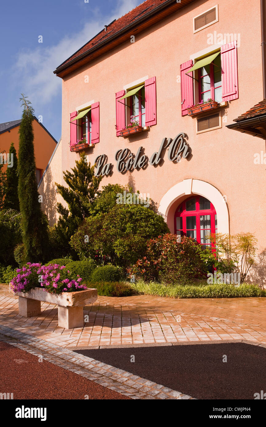 L ingresso del Bernard Loiseau ristorante di Saulieu, Francia. Foto Stock