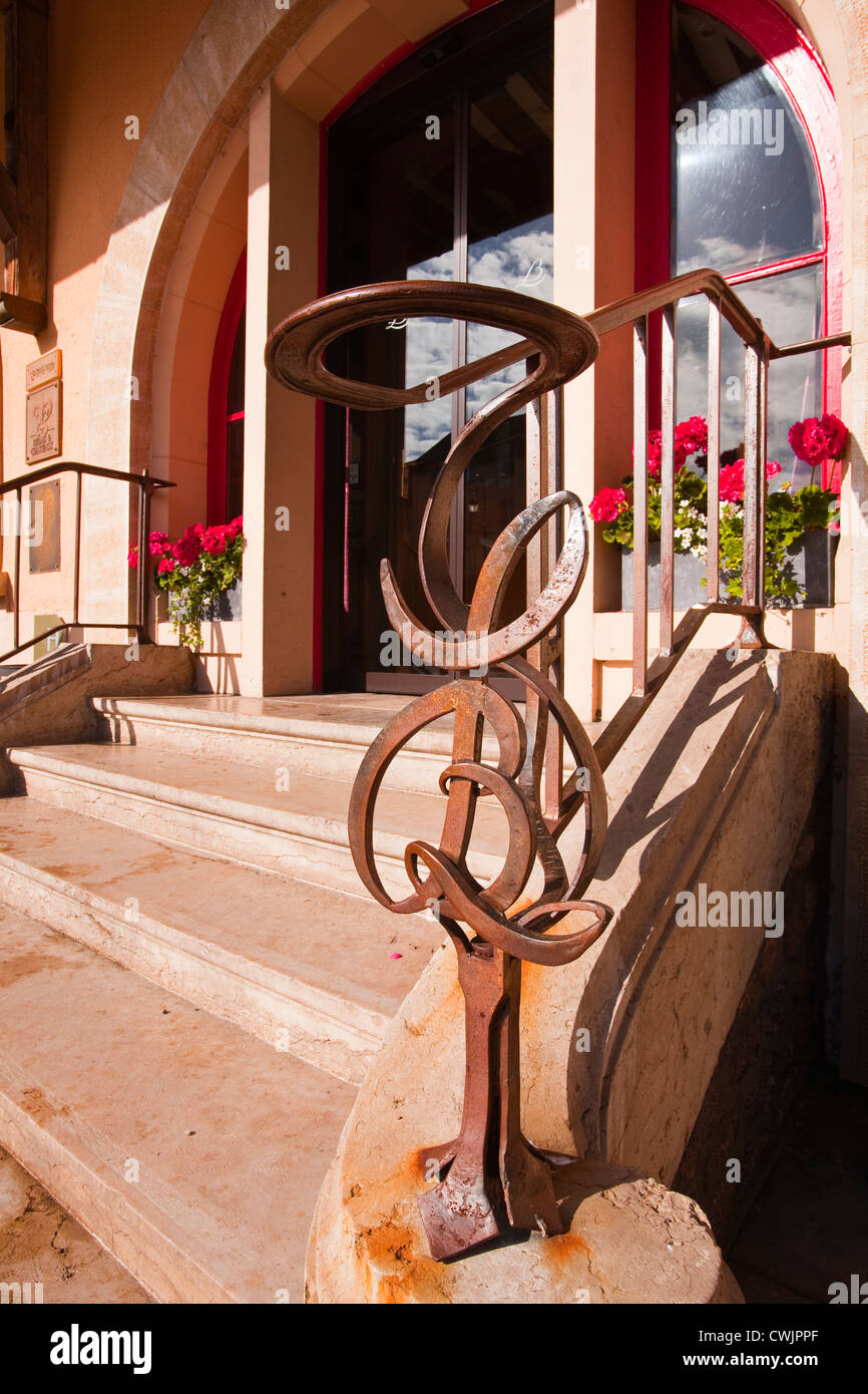 L ingresso del Bernard Loiseau ristorante di Saulieu, Francia. Foto Stock