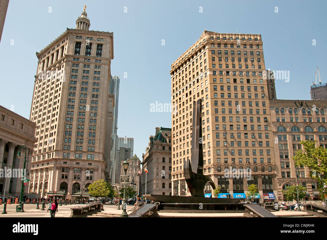 City Hall Park Corte Federale Building di New York City Manhattan American Stati Uniti d'America Foto Stock