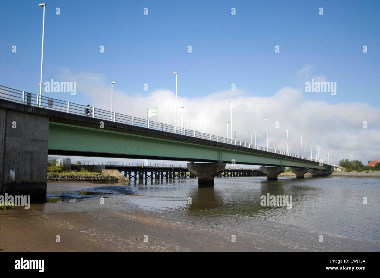 L'Estuario Loughor vicino a Llanelli in South West Wales. Foto Stock