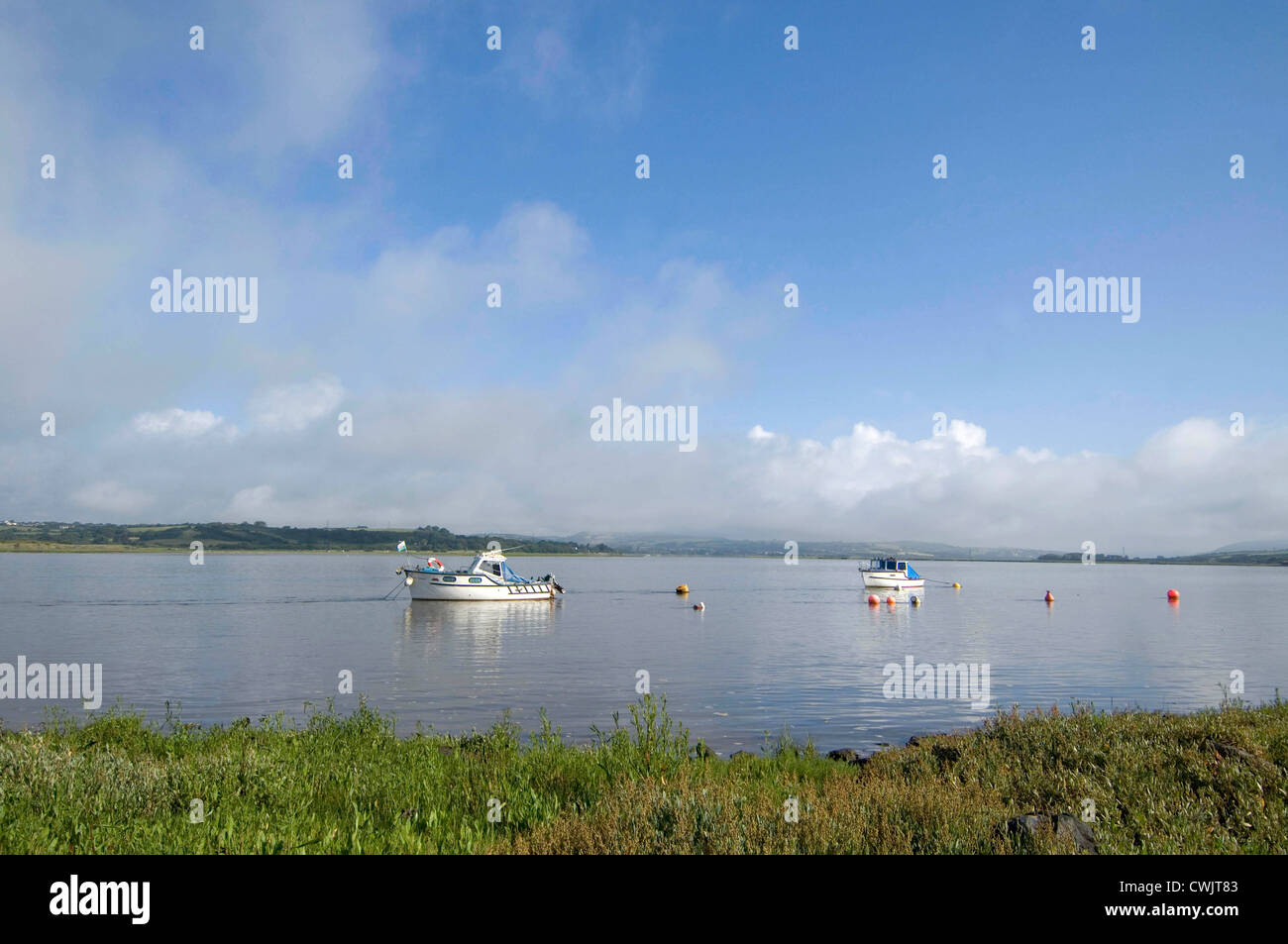 L'Estuario Loughor vicino a Llanelli in South West Wales. Foto Stock