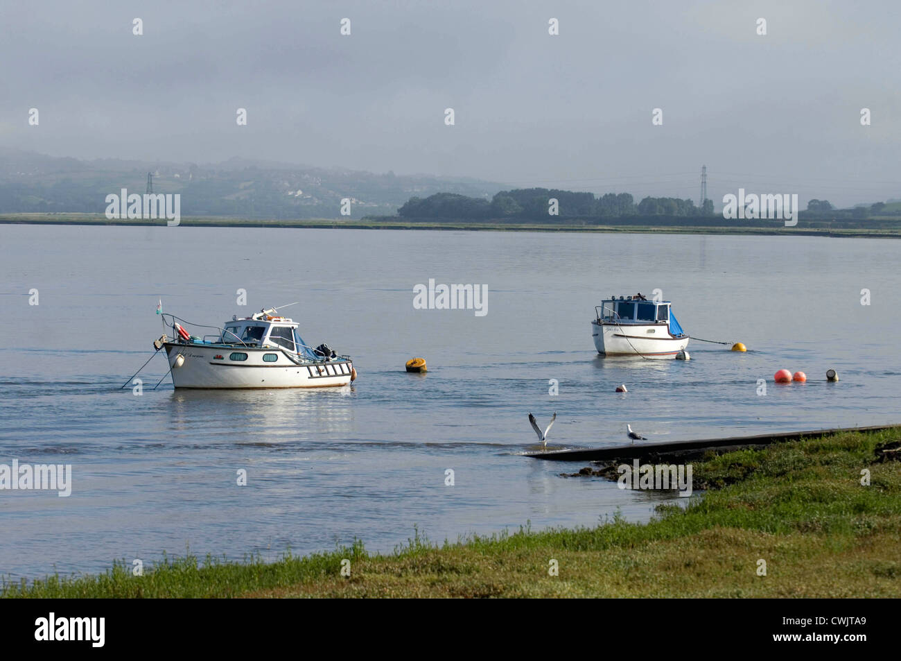 L'Estuario Loughor vicino a Llanelli in South West Wales. Foto Stock