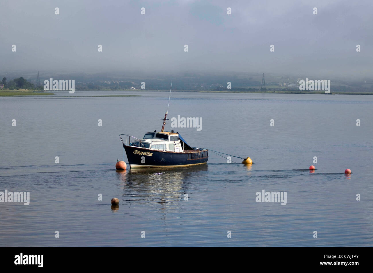 L'Estuario Loughor vicino a Llanelli in South West Wales. Foto Stock