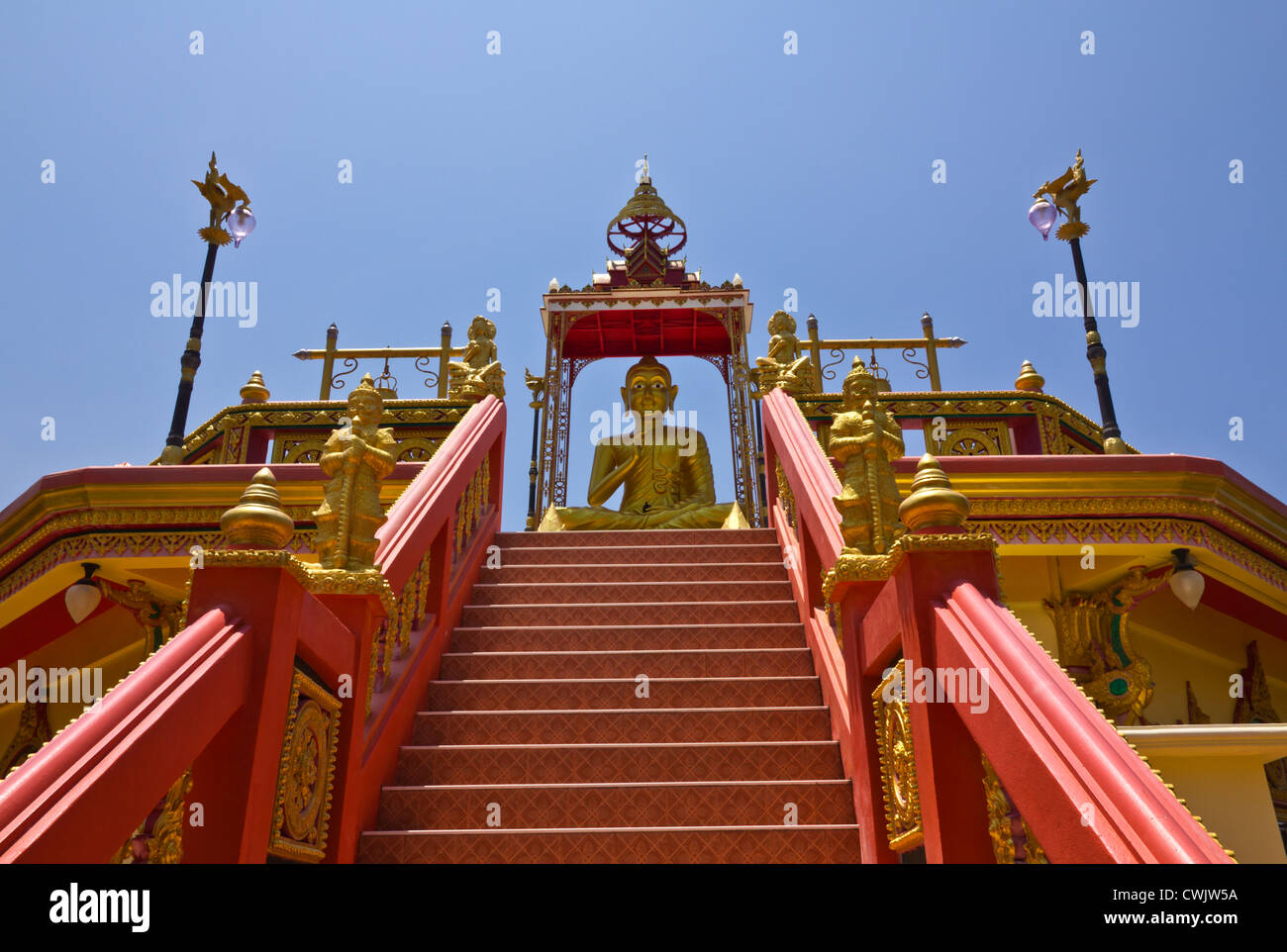 Passi di Buddha a Wat Nai Tong Tempio Phuket Foto Stock