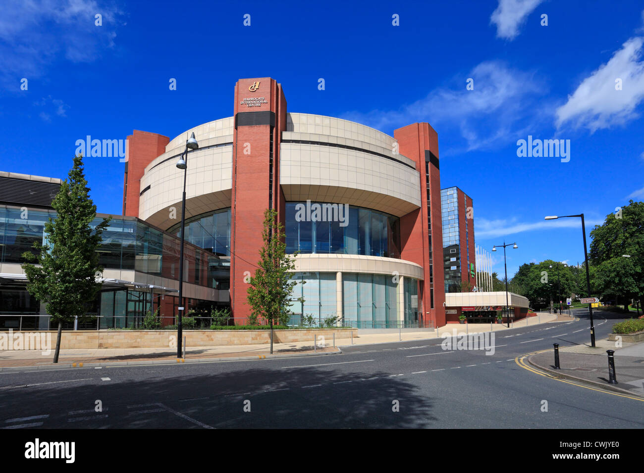 Harrogate International Centre HIC, esposizioni, conferenze ed eventi Ingresso, Harrogate, North Yorkshire, Inghilterra, Regno Unito. Foto Stock