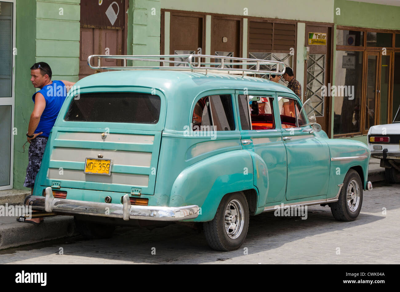 Antique 1952 Chevrolet station wagon auto, Santa Clara, Cuba. Foto Stock