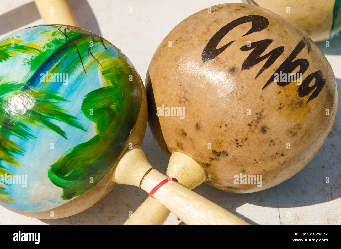 Le maracas cubano souvenir, Cuba. Foto Stock