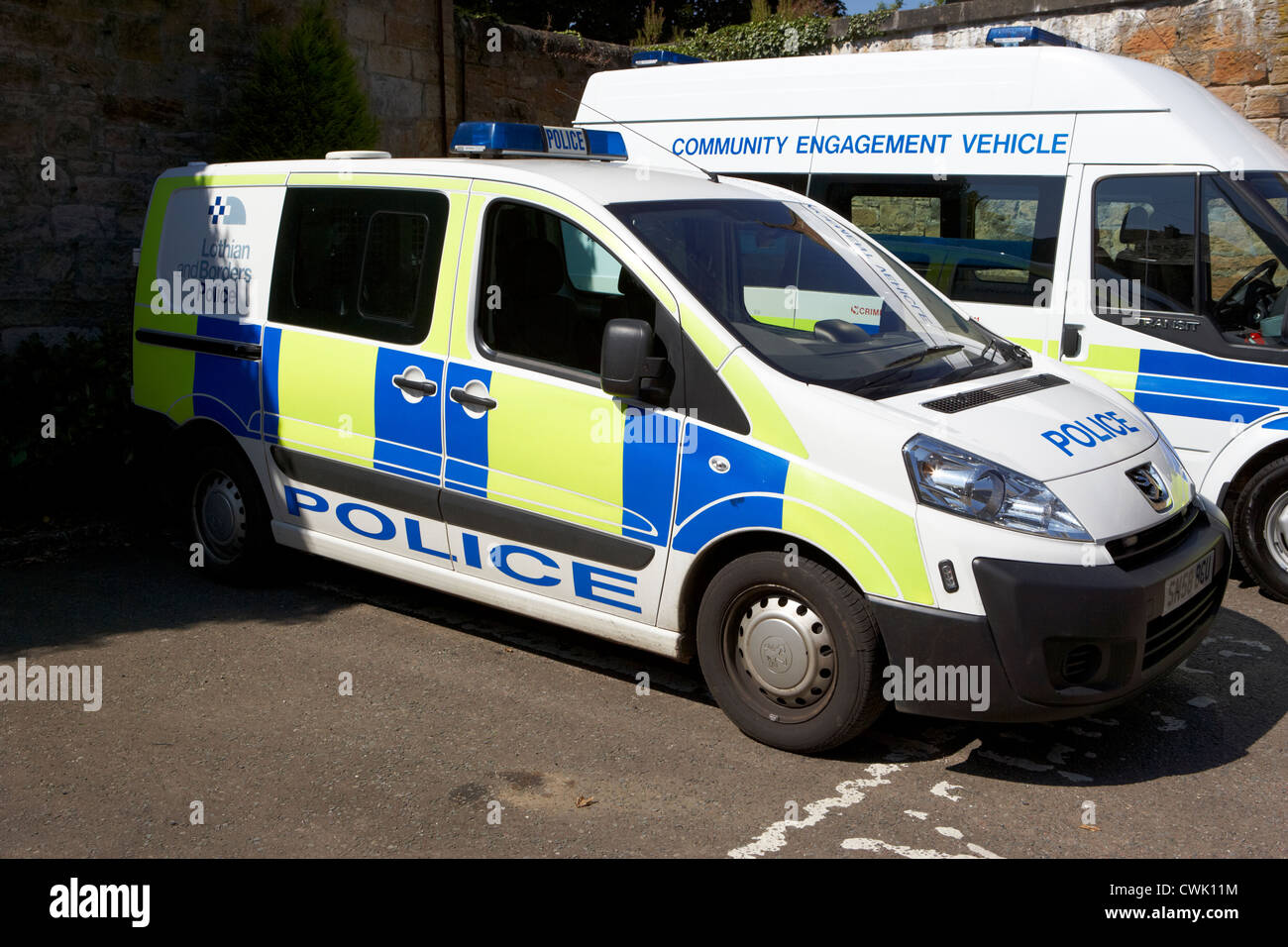 Lothian e della polizia delle frontiere veicolo in livrea battenburg Linlithgow West Lothian in Scozia Foto Stock