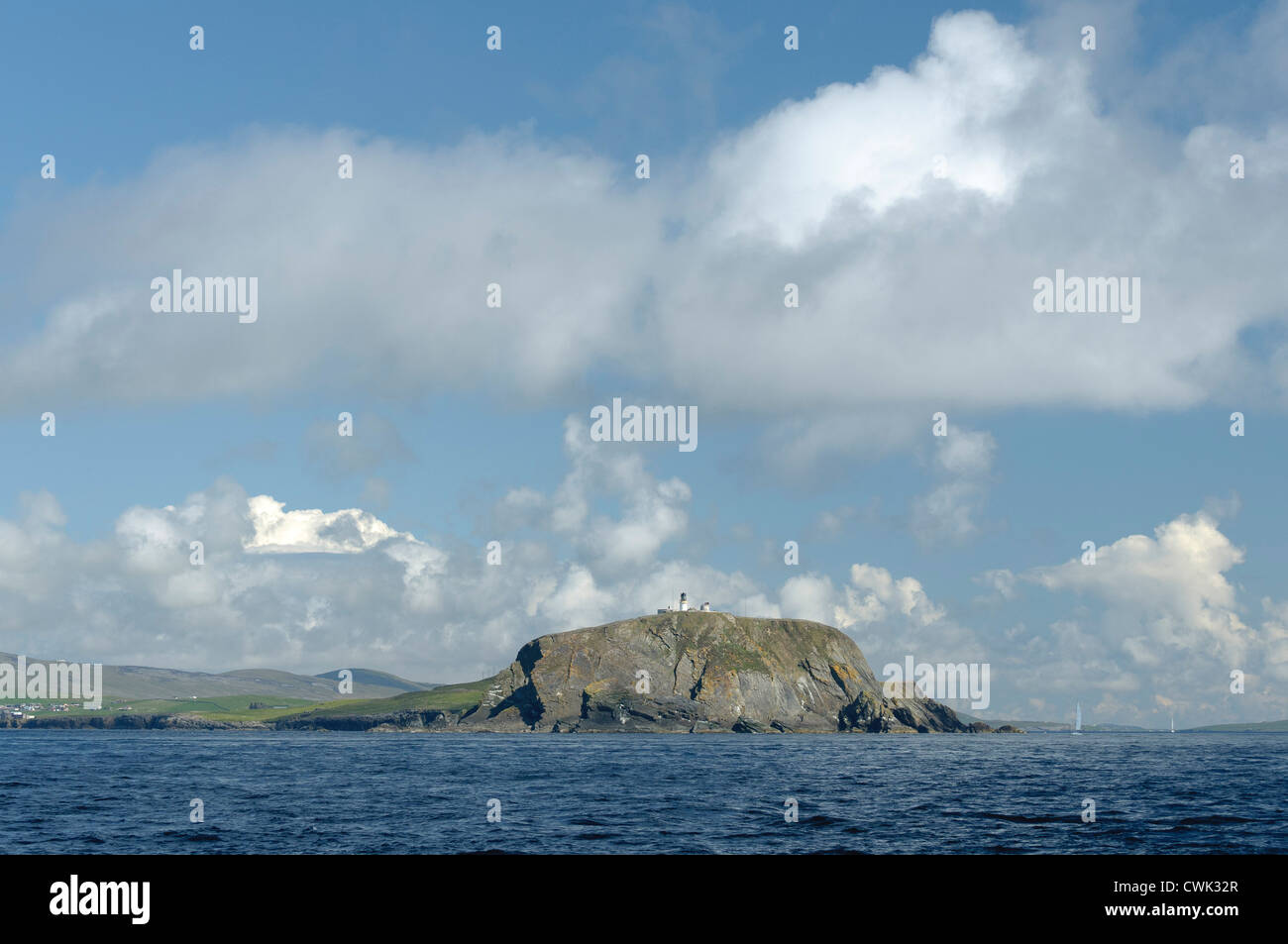 Sumburgh Head nelle isole Shetland in una bella giornata d'estate. Giugno 2012. Foto Stock