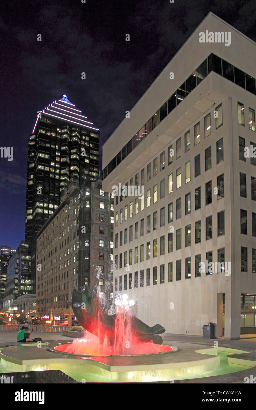 Canada Quebec, Montreal, Place Ville Marie, fontana, Foto Stock
