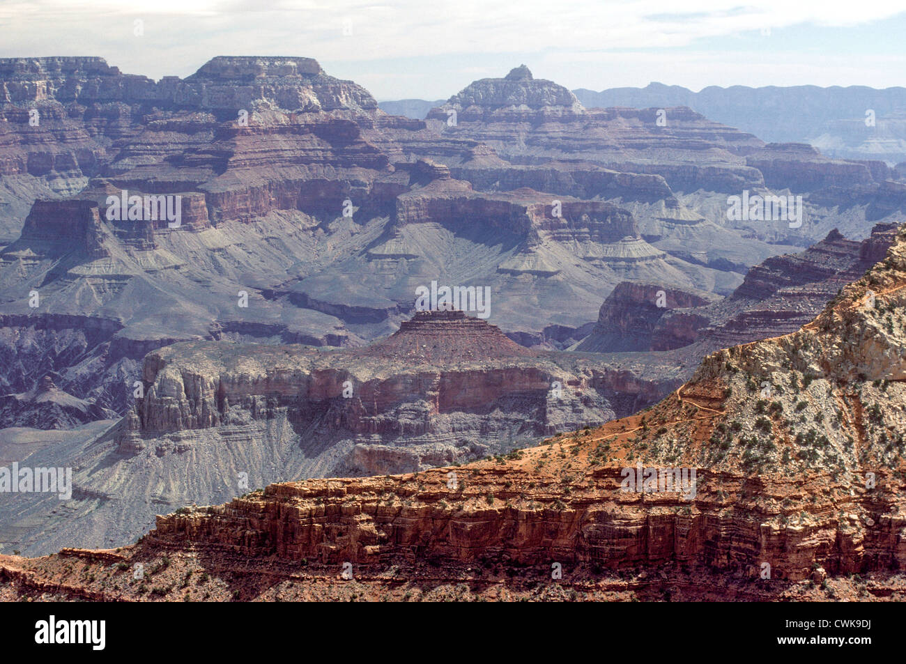 Il Bright Angel Trail nel Grand Canyon, Arizona, Stati Uniti. Foto Stock