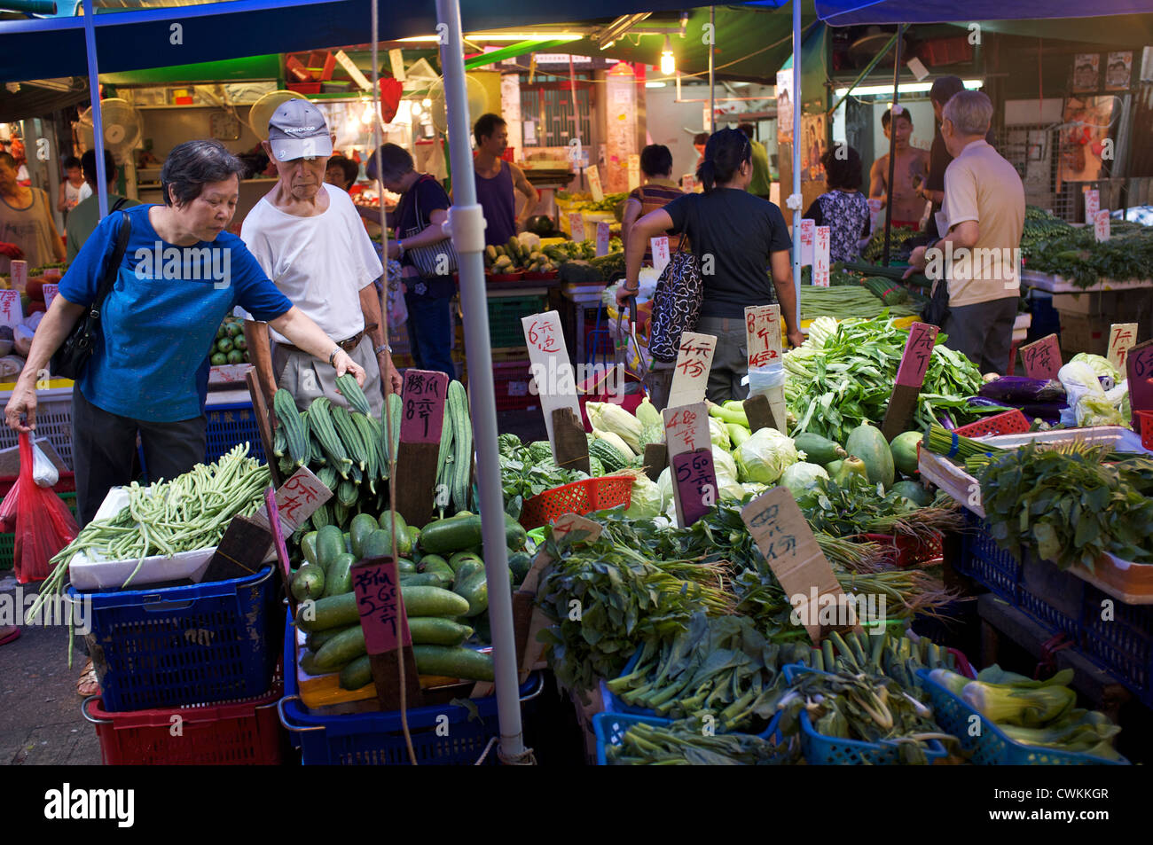 Mercato alimentare di Hong Kong. 27-Aug-2012 Foto Stock